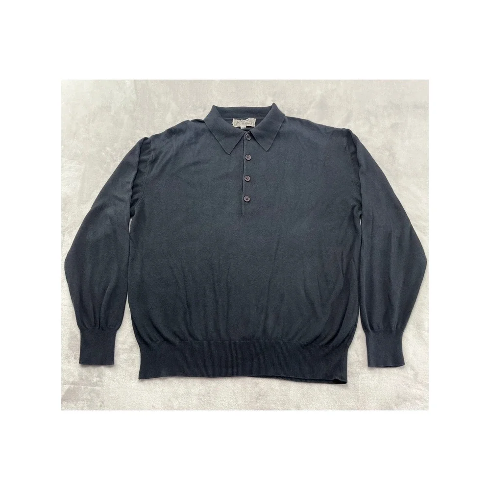 Mondo di Marco Polo Sweater Men Medium Black Made in Italy Knit Long Sleeve City